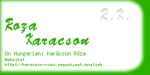 roza karacson business card
